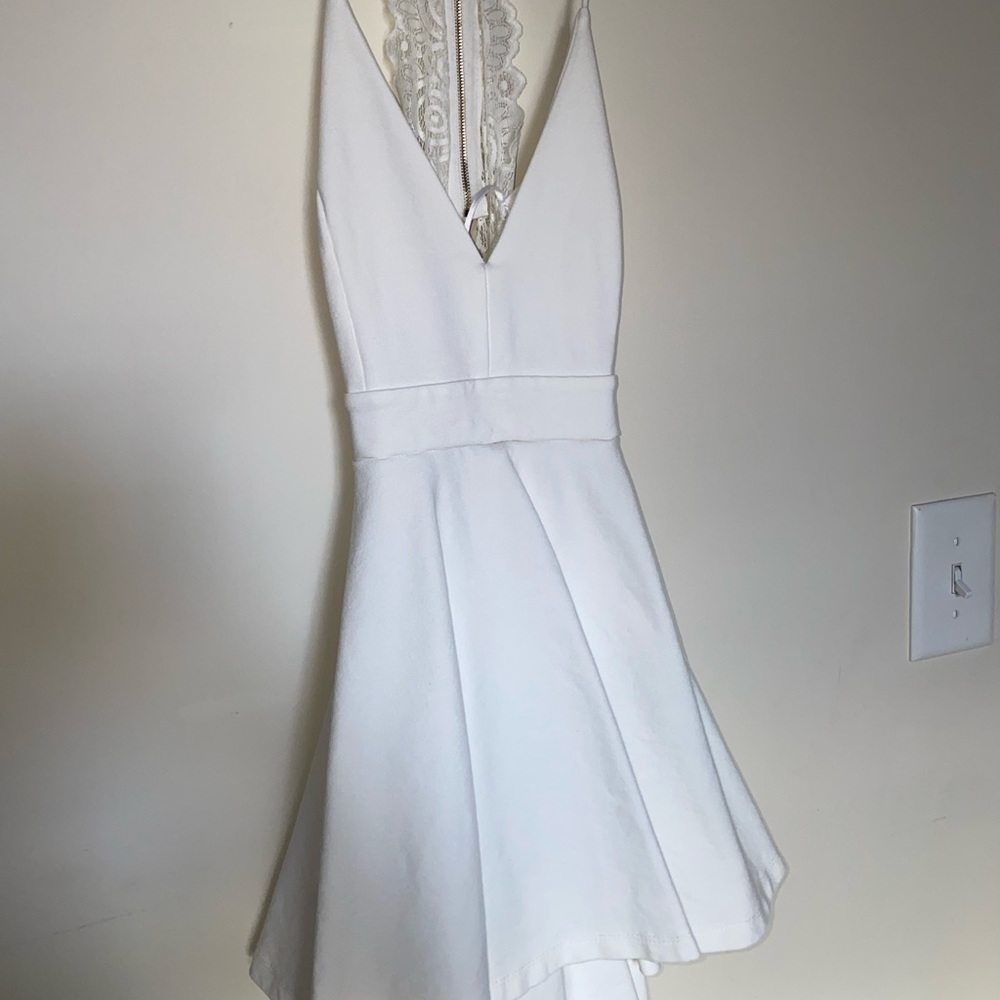 White, lace-back dress
